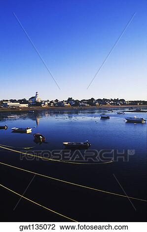 High angle view of boats moored in a river, Cape Cod, Massachusetts, USA View Large Photo Image Stock Image - High angle view of boats moored in a river, Cape Cod, Massachusetts, USA . Fotosearch