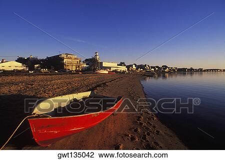Rowboat moored on the beach, Cape Cod, Massachusetts, USA View Large Photo Image Stock Image - Rowboat moored on the beach, Cape Cod, Massachusetts, USA . Fotosearch