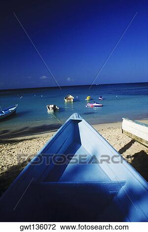 Boats moored on the beach, Caribbean View Large Photo Image Stock Image - Boats moored on the beach, Caribbean. Fotosearch