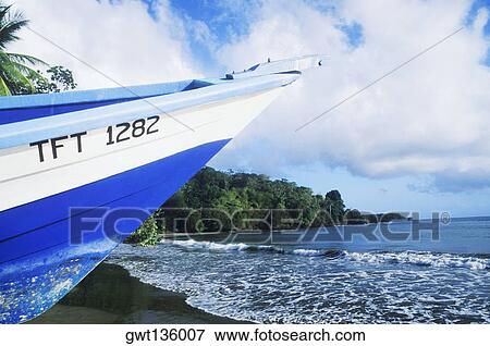 Close-up of a boat on the beach, Caribbean View Large Photo Image Stock Photo - Close-up of a boat on the beach, Caribbean. Fotosearch