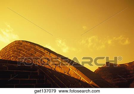 Close-up of a fortified wall, Great Wall Of China, China View Large Photo Image Stock Photo - Close-up of a fortified wall, Great Wall Of China, China. Fotosearch