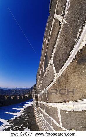 Stock Photo - Close-up of a stone wall, Great Wall Of China, China. Fotosearch
