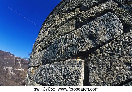 Close-up of a stone wall, Great Wall Of China, China View Large Photo Image Stock Photography - Close-up of a stone wall, Great Wall Of China, China. Fotosearch