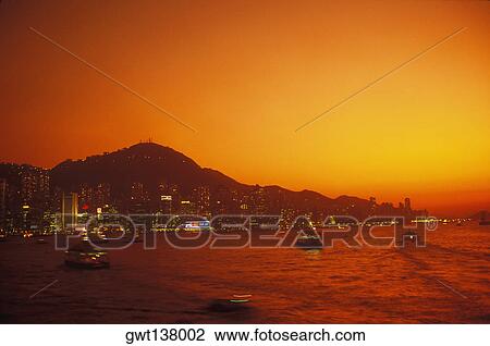 Boats moving in the sea, Hong Kong, China View Large Photo Image Stock Image - Boats moving in the sea, Hong Kong, China. Fotosearch