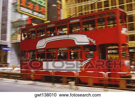 Cable car on a track, Hong Kong, China View Large Photo Image Stock Image - Cable car on a track, Hong Kong, China. Fotosearch