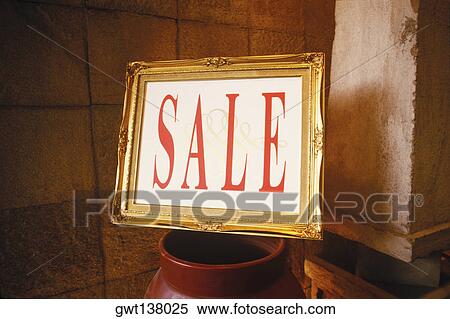 Stock Photography - Close-up of a sale sign, Hong Kong, China. Fotosearch
