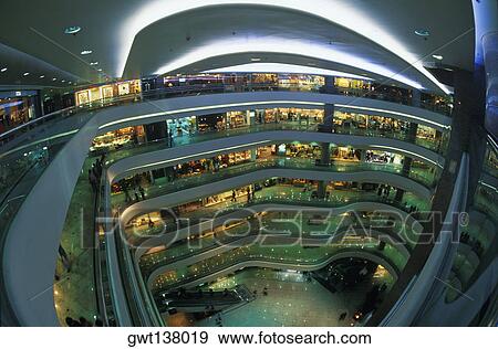 Interiors of a shopping mall, Hong Kong, China View Large Photo Image Stock Photo - Interiors of a shopping mall, Hong Kong, China. Fotosearch