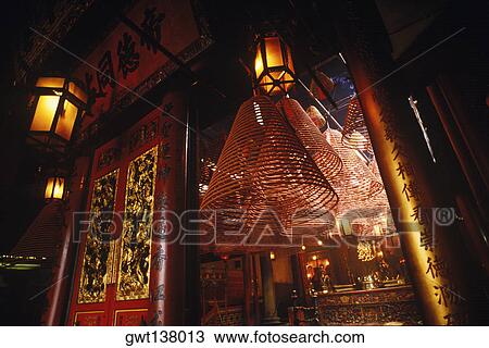 Lanterns in a temple, Man Mo Temple, Hong Kong, China View Large Photo Image Stock Image - Lanterns in a temple, Man Mo Temple, Hong Kong, China. Fotosearch