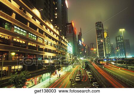 Traffic moving on the road, Hong Kong, China View Large Photo Image Stock Image - Traffic moving on the road, Hong Kong, China. Fotosearch