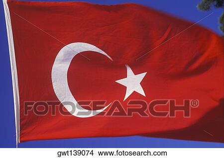 Close-up of the Turkish flag fluttering View Large Photo Image Picture - Close-up of the Turkish flag fluttering. Fotosearch