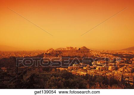 Picture - High angle view of buildings in a city. Fotosearch