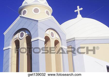 Low angle view of a church, Santorini, Cyclades Islands, Greece View Large Photo Image Stock Image - Low angle view of a church, Santorini, Cyclades Islands, Greece. Fotosearch