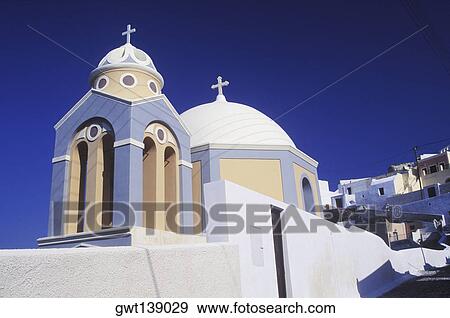 Low angle view of a church, Santorini, Cyclades Islands, Greece View Large Photo Image Stock Photo - Low angle view of a church, Santorini, Cyclades Islands, Greece. Fotosearch