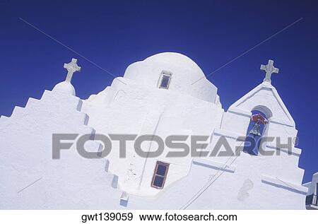 Low angle view of a church, Santorini, Cyclades Islands, Greece View Large Photo Image Stock Photo - Low angle view of a church, Santorini, Cyclades Islands, Greece. Fotosearch