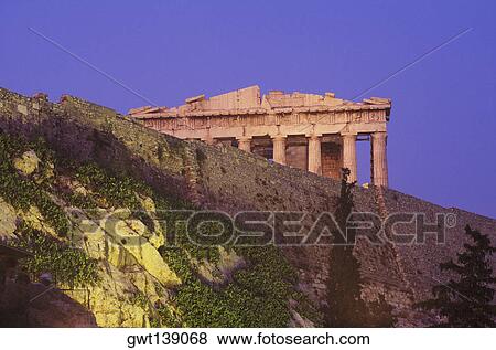 Low angle view of old ruin colonnades, Parthenon, Athens, Greece View Large Photo Image Stock Photo - Low angle view of old ruin colonnades, Parthenon, Athens, Greece. Fotosearch