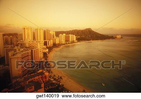 High angle view of buildings at the waterfront, Hawaii, USA View Large Photo Image Stock Photo - High angle view of buildings at the waterfront, Hawaii, USA. Fotosearch