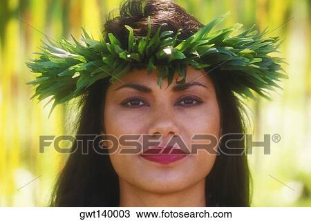Portrait of a hula dancer wearing a headdress, Hawaii, USA View Large Photo Image Stock Image - Portrait of a hula dancer wearing a headdress, Hawaii, USA. Fotosearch