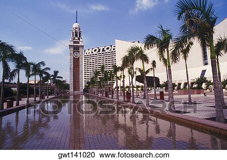 Clock tower in front of a building, Hong Kong, China View Large Photo Image Stock Image - Clock tower in front of a building, Hong Kong, China. Fotosearch