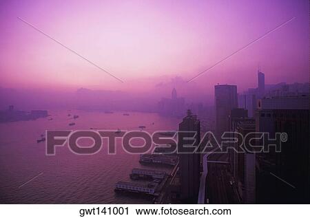 High angle view of skyscrapers in a city, Hong Kong, China View Large Photo Image Stock Image - High angle view of skyscrapers in a city, Hong Kong, China. Fotosearch