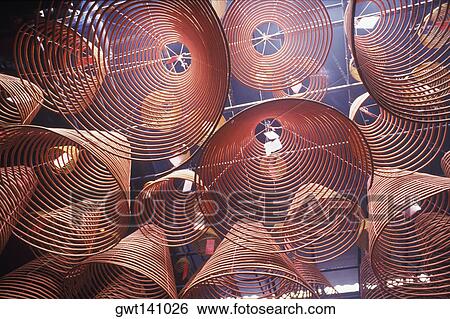 Low angle view of incense in a temple, Hong Kong, China View Large Photo Image Stock Photograph - Low angle view of incense in a temple, Hong Kong, China. Fotosearch