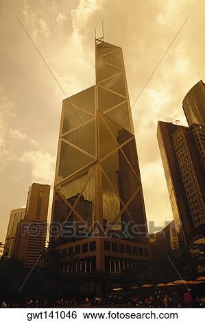 Low angle view of skyscraper in a city, Hong Kong, China View Large Photo Image Stock Photograph - Low angle view of skyscraper in a city, Hong Kong, China. Fotosearch