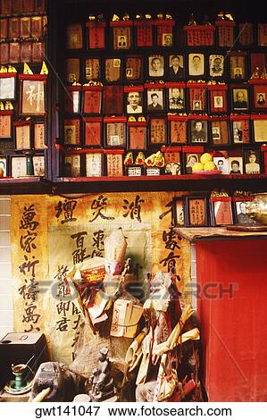 Picture frames at market stall, Hong Kong, China View Large Photo Image Stock Photo - Picture frames at market stall, Hong Kong, China. Fotosearch