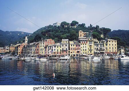 Stock Photo - Buildings at the waterfront, Italy. Fotosearch
