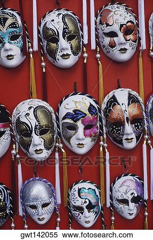 Close-up of masquerade masks hanging in a store, Venice, Veneto, Italy View Large Photo Image Stock Photography - Close-up of masquerade masks hanging in a store, Venice, Veneto, Italy. Fotosearch