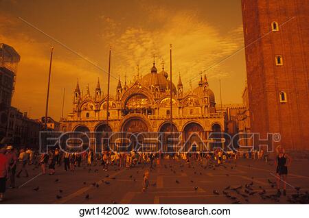 Group of people in front of a cathedral, St. Mark's Cathedral, Venice, Veneto, Italy View Large Photo Image Stock Image - Group of people in front of a cathedral, St. Mark's Cathedral, Venice, Veneto, Italy. Fotosearch