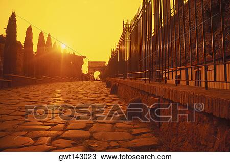 Stock Image - Railing on a street, Italy. Fotosearch