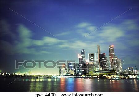 Buildings at the waterfront, Singapore View Large Photo Image Stock Image - Buildings at the waterfront, Singapore. Fotosearch