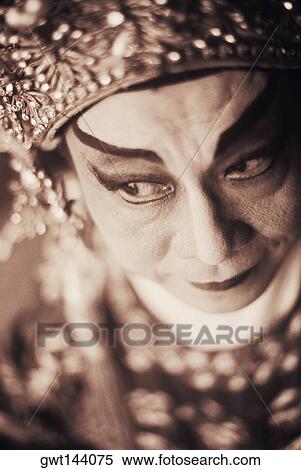 Close-up of a female Chinese opera performer, Singapore View Large Photo Image Stock Photography - Close-up of a female Chinese opera performer, Singapore. Fotosearch