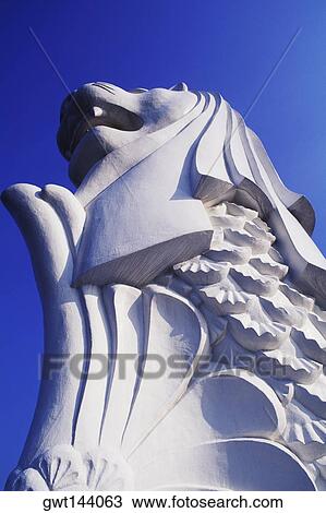 Low angle view of the statue of a lion, Singapore View Large Photo Image Stock Image - Low angle view of the statue of a lion, Singapore. Fotosearch