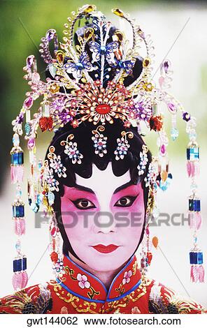 Portrait of a female Chinese opera performer, Singapore View Large Photo Image Stock Image - Portrait of a female Chinese opera performer, Singapore. Fotosearch