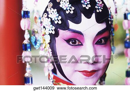 Portrait of a female Chinese opera performer, Singapore View Large Photo Image Stock Photo - Portrait of a female Chinese opera performer, Singapore. Fotosearch
