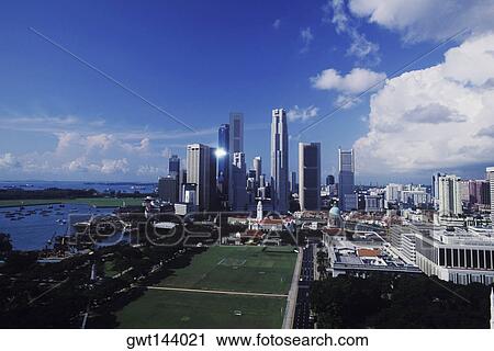 Skyscrapers in a city, Singapore View Large Photo Image Stock Image - Skyscrapers in a city, Singapore. Fotosearch