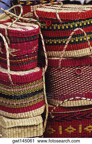 Close-up of wicker baskets View Large Photo Image Stock Image - Close-up of wicker baskets. Fotosearch