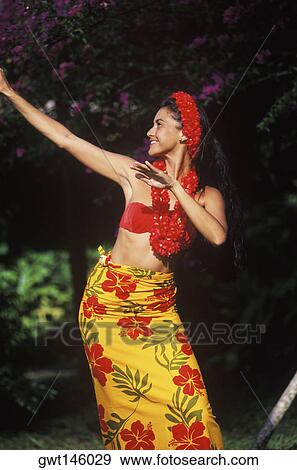 Close-up of a young woman dancing, Hawaii, USA View Large Photo Image Stock Photo - Close-up of a young woman dancing, Hawaii, USA. Fotosearch