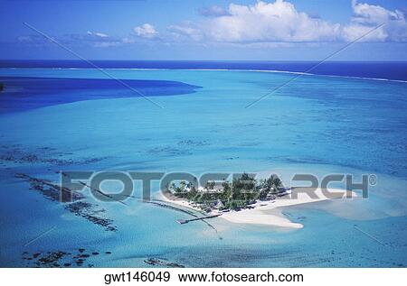 Stock Photo - High angle view of an island, Hawaii, USA. Fotosearch