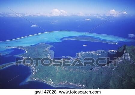 Aerial view of an island, Hawaii, USA View Large Photo Image Stock Photo - Aerial view of an island, Hawaii, USA. Fotosearch