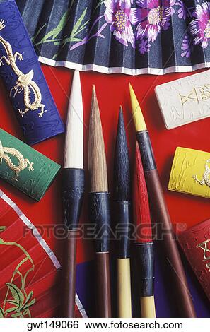 Stock Photograph - Close-up of paintbrushes. Fotosearch