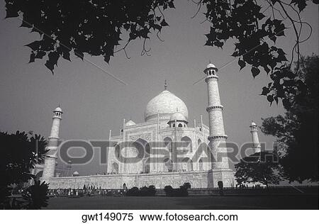 Stock Photography - Tourists in front of a monument, Taj Mahal, Agra, Uttar Pradesh, India. Fotosearch