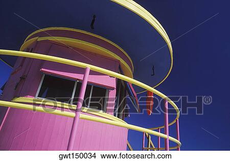 Low angle view of a lifeguard hut View Large Photo Image Picture - Low angle view of a lifeguard hut. Fotosearch