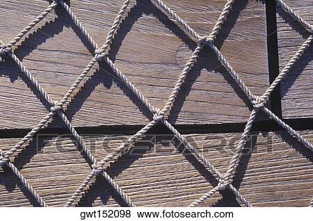 Close-up of a net in front of wooden planks View Large Photo Image Stock Photo - Close-up of a net in front of wooden planks. Fotosearch