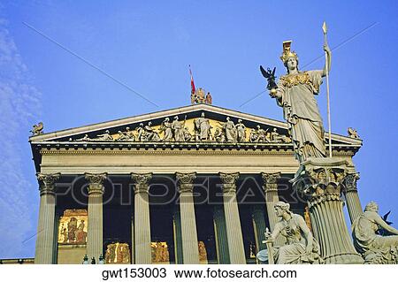 Fountain in front of a government building, Pallas Athena Fountain, Parliament Building, Vienna, Austria View Large Photo Image Stock Image - Fountain in front of a government building, Pallas Athena Fountain, Parliament Building, Vienna, Austria. Fotosearch