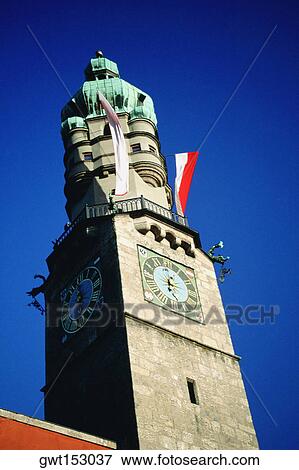 Low angle view of a tower, Innsbruck, Austria View Large Photo Image Stock Photo - Low angle view of a tower, Innsbruck, Austria. Fotosearch