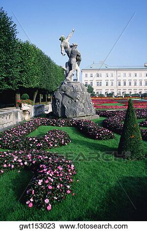 Statue in a garden, Mirabell Palace, Salzburg, Austria View Large Photo Image Stock Image - Statue in a garden, Mirabell Palace, Salzburg, Austria. Fotosearch