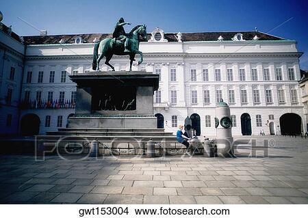 Statue in front of a building, Josefsplatz, Vienna, Austria View Large Photo Image Picture - Statue in front of a building, Josefsplatz, Vienna, Austria. Fotosearch