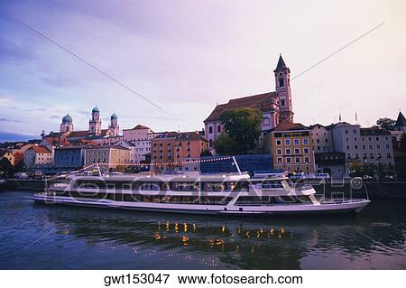 Yacht in a river, Danube River, Melk, Austria View Large Photo Image Stock Photo - Yacht in a river, Danube River, Melk, Austria. Fotosearch