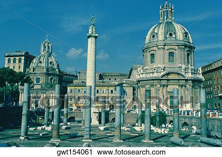 Columns in front of a cathedral, Trajan's Column, Rome, Italy View Large Photo Image Stock Image - Columns in front of a cathedral, Trajan's Column, Rome, Italy. Fotosearch
